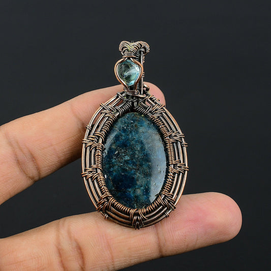 Neon Blue Apatite Gemstone Pendant