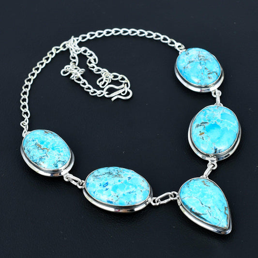 Turquoise Gemstone Sterling Silver Necklace