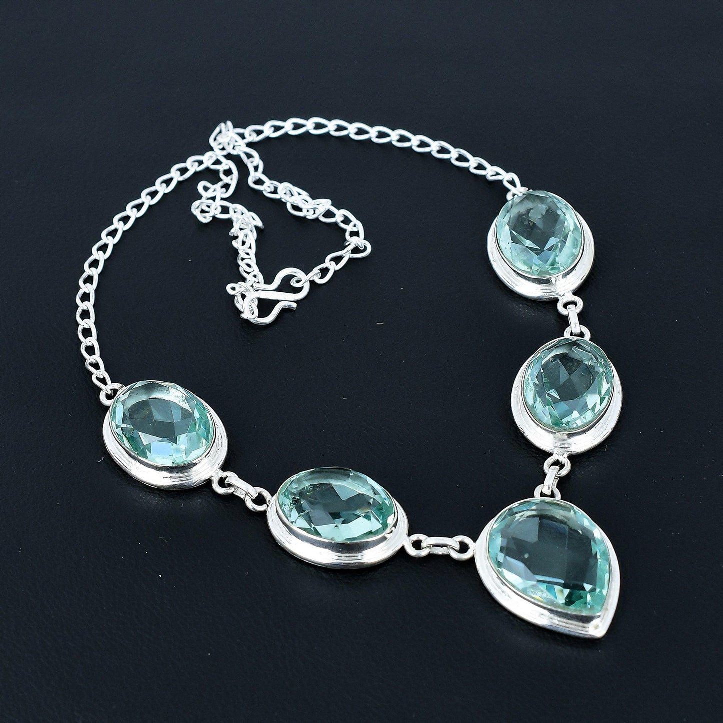 Blue Aquamarine Gemstone Necklace