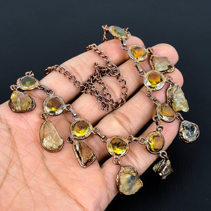 Yellow Citrine Gemstone Necklace