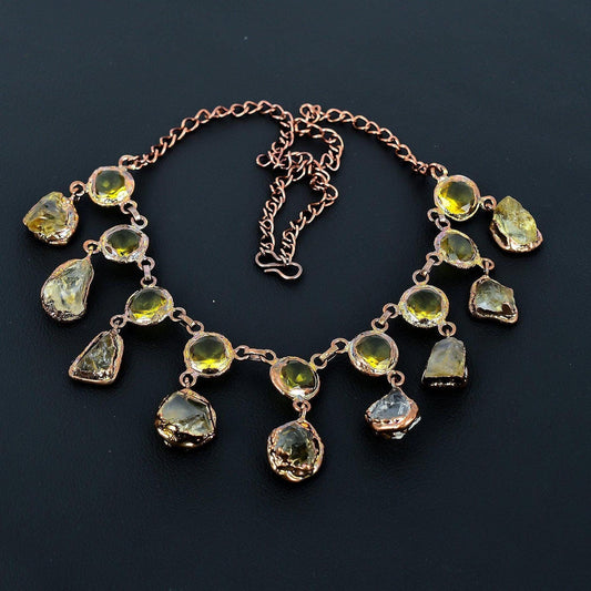 Yellow Citrine Gemstone Necklace