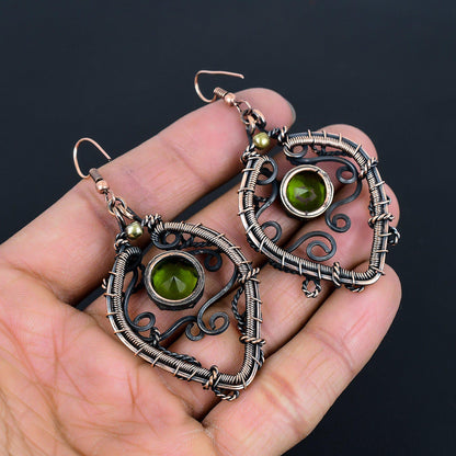 Green Peridot Gemstone Earrings