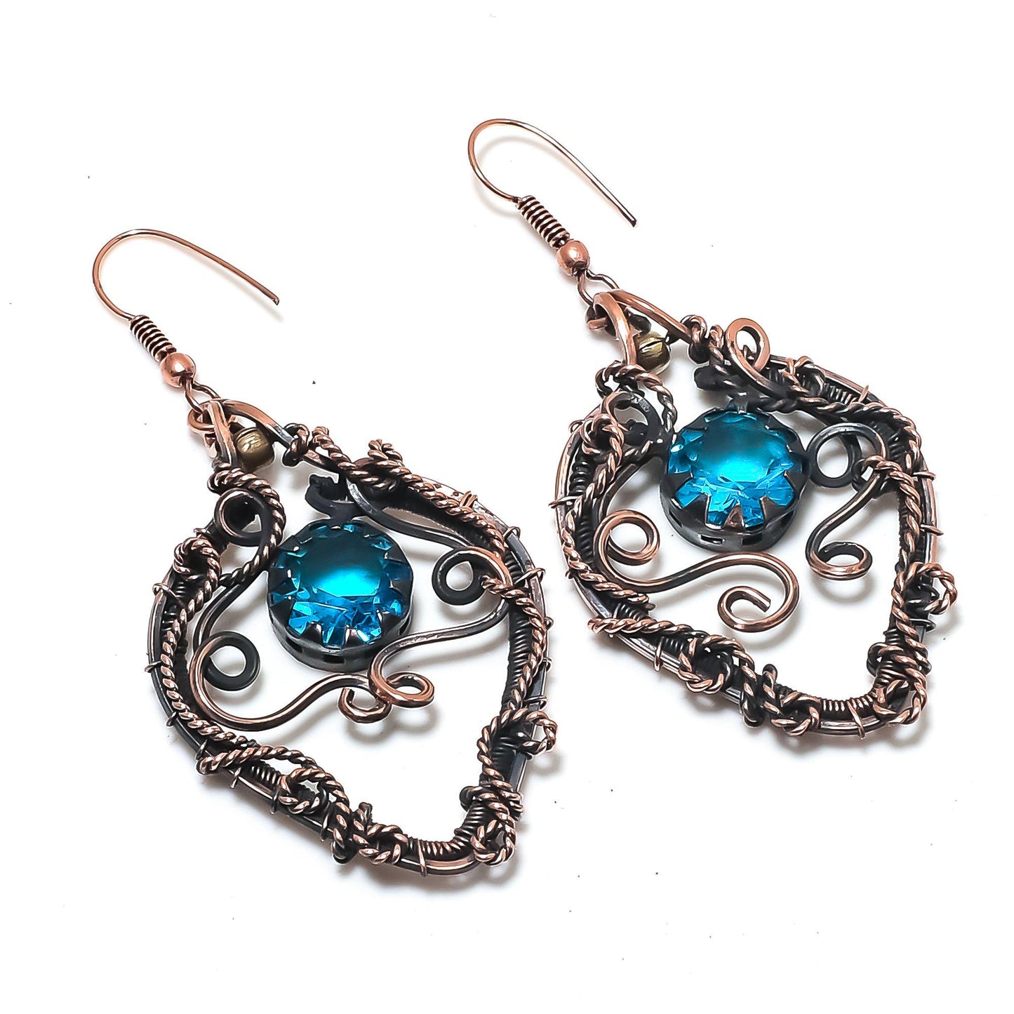 Blue Topaz Gemstone Earrings