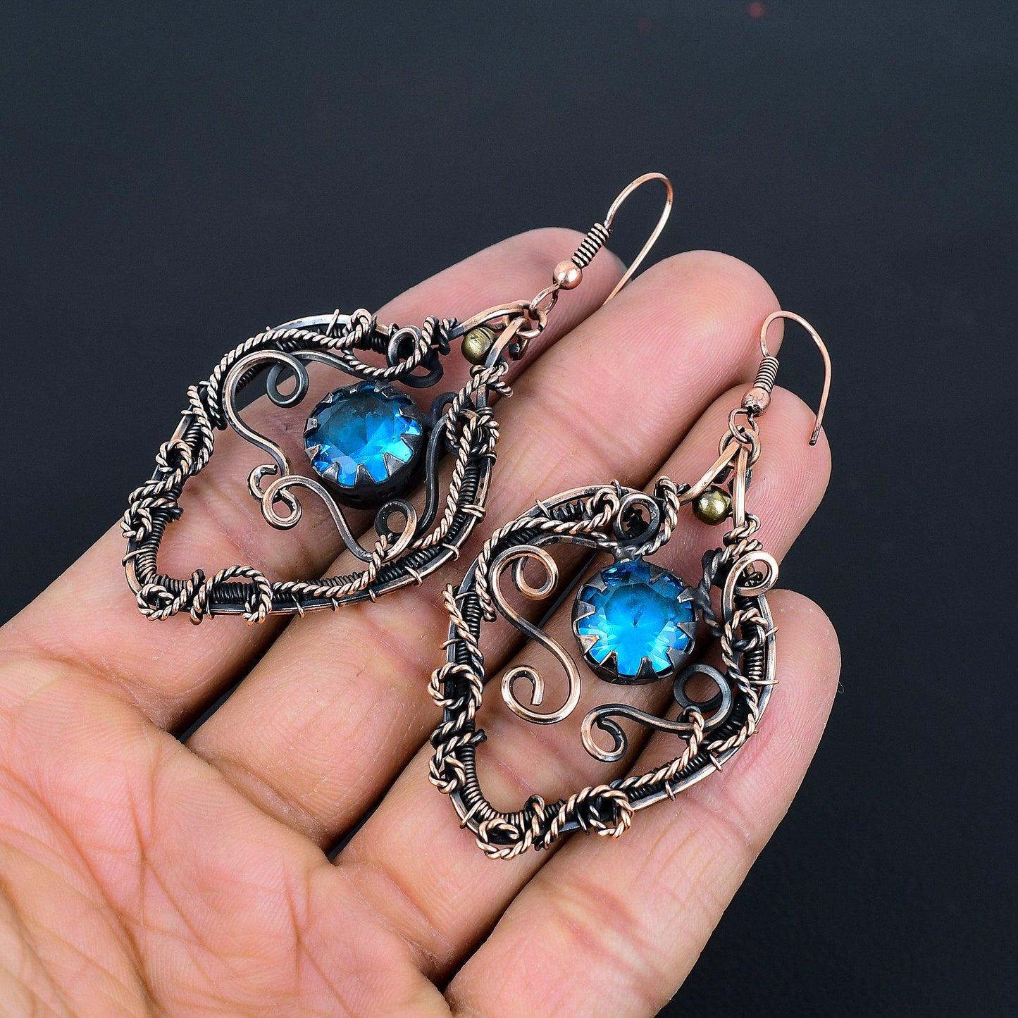 Blue Topaz Gemstone Earrings