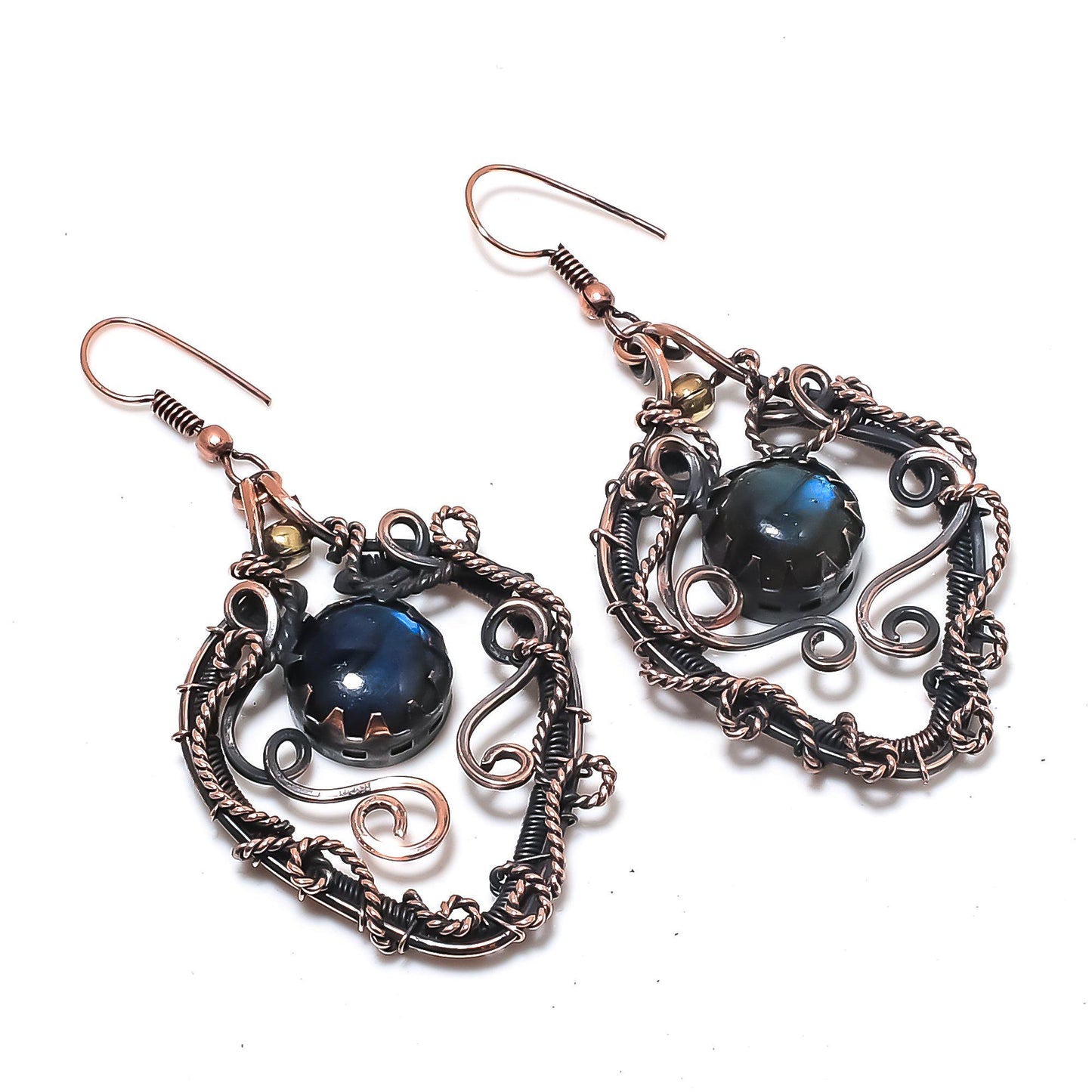 Blue Labradorite Gemstone Earrings