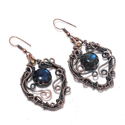 Blue Labradorite Gemstone Earrings