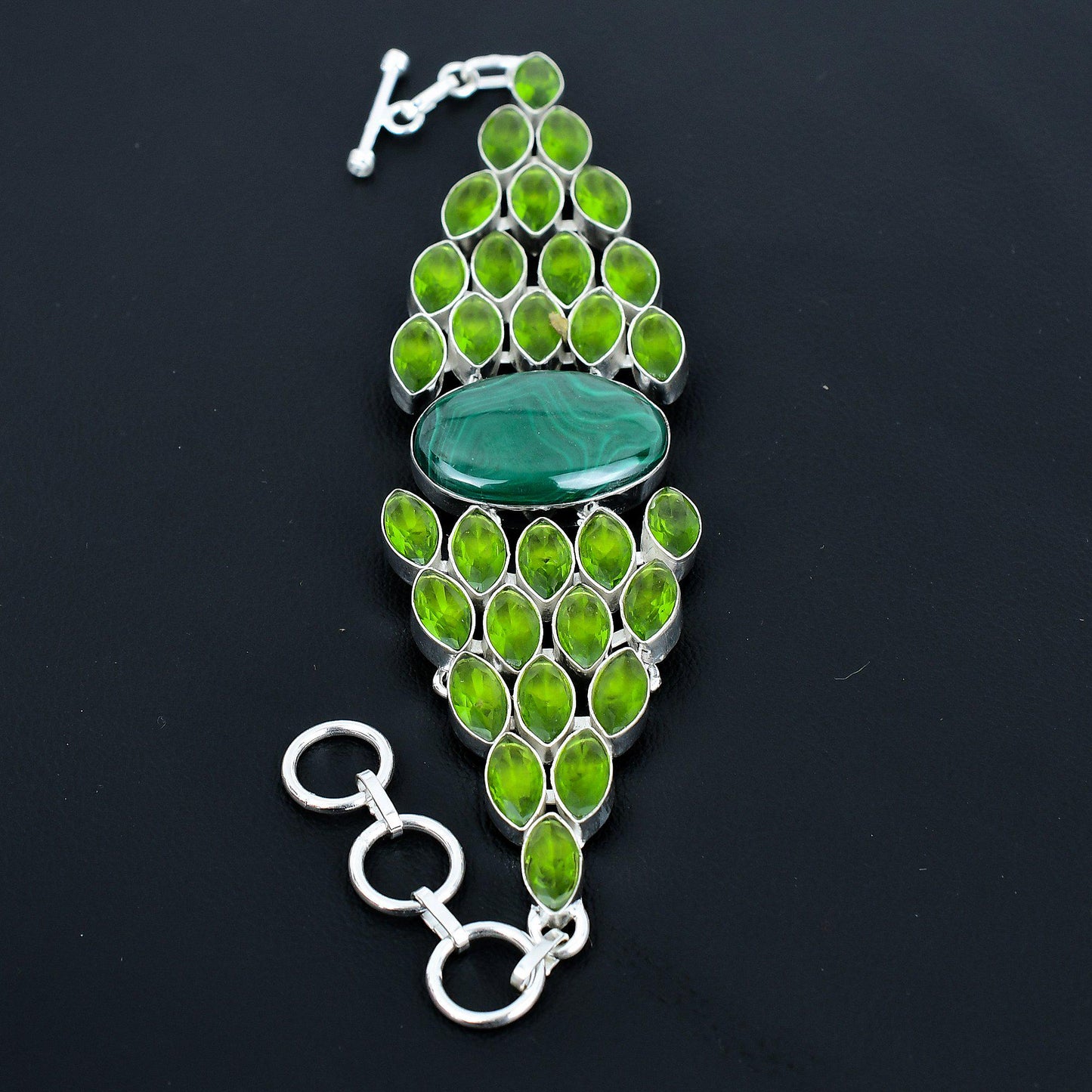 Green Malachite Gemstone Bracelet