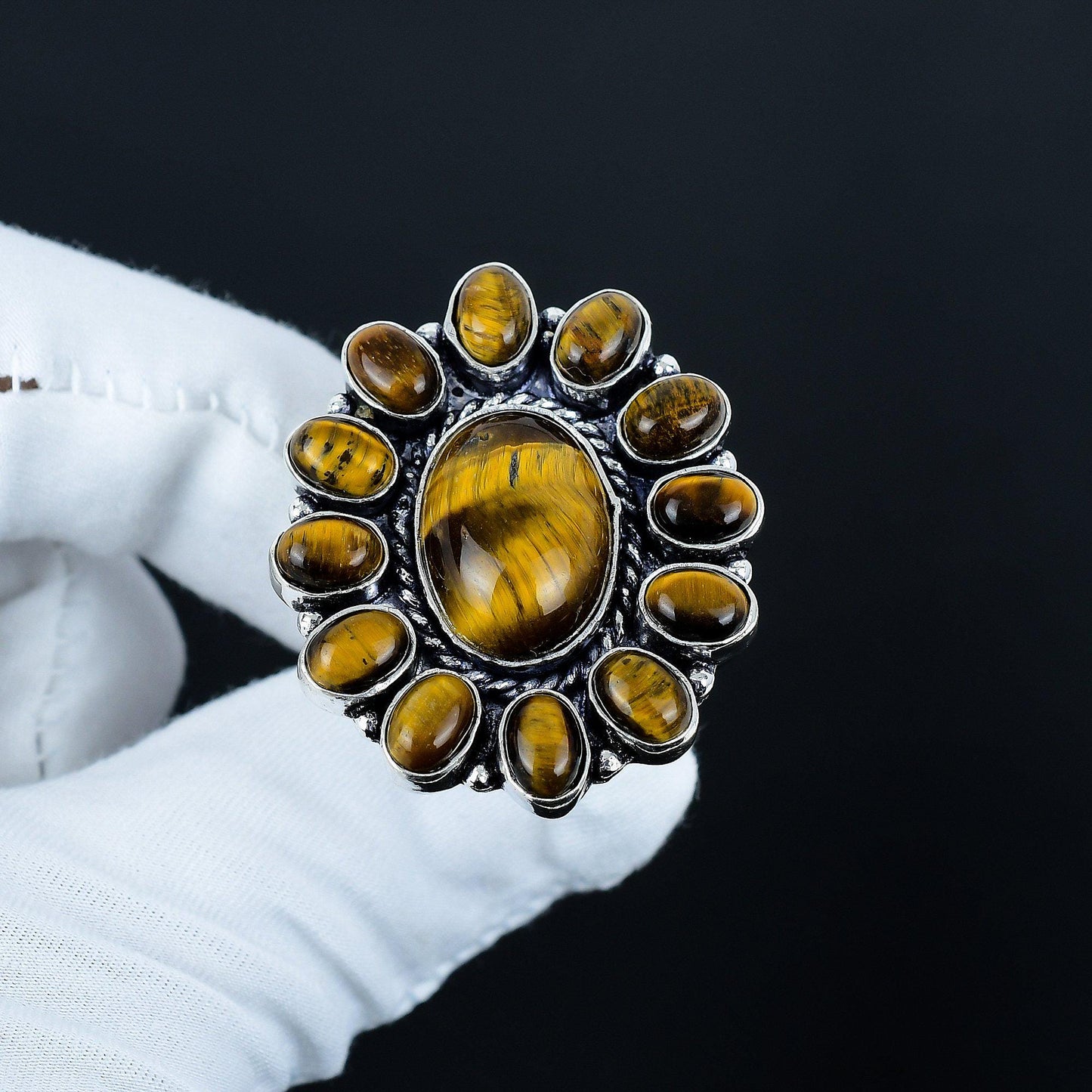 Golden Brown Tiger Eye Gemstone Ring
