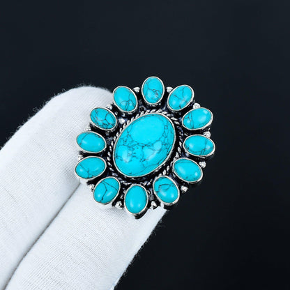 Turquoise Gemstone Ring in 925 Sterling Silver