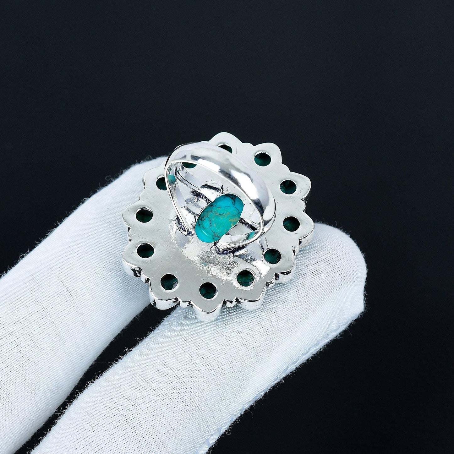 Turquoise Gemstone Ring in 925 Sterling Silver