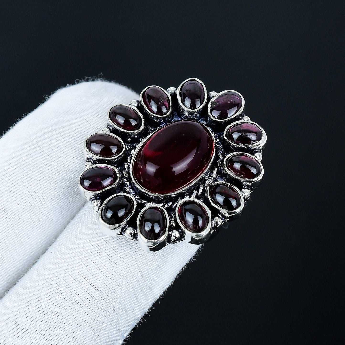 Carnelian & Pink Amethyst Gemstone Ring