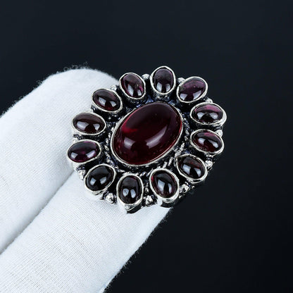 Carnelian & Pink Amethyst Gemstone Ring