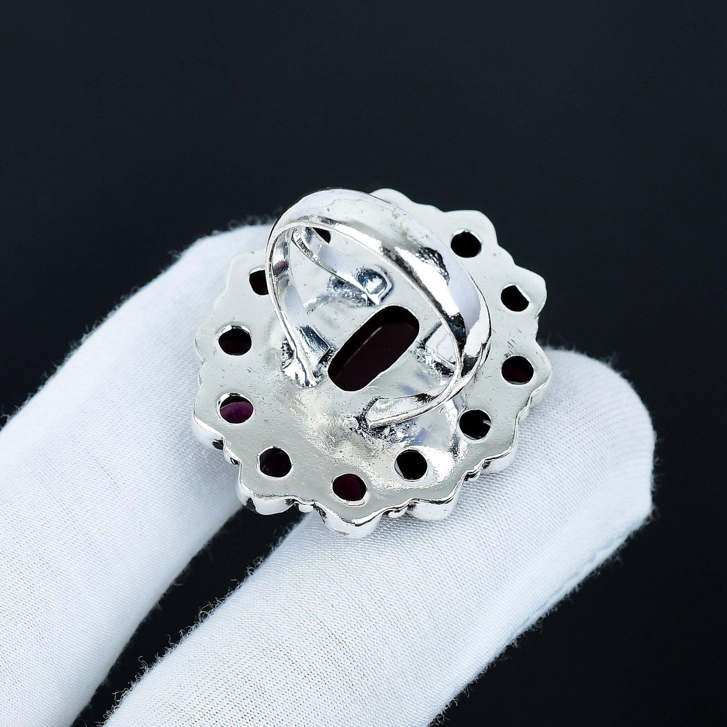 Carnelian & Pink Amethyst Gemstone Ring