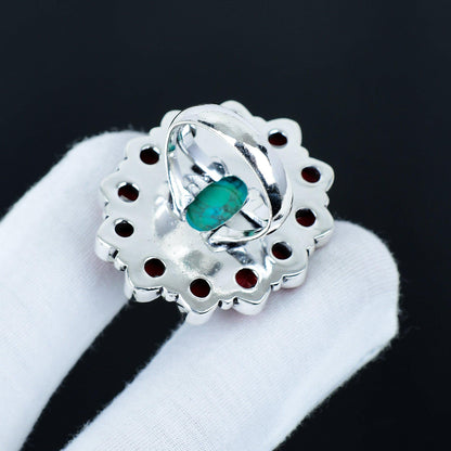 Turquoise & Red Coral Gemstone Ring
