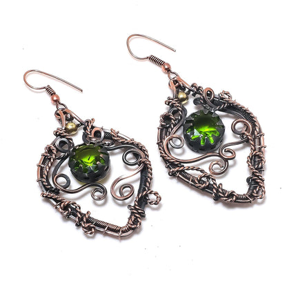 Green Peridot Gemstone Earrings