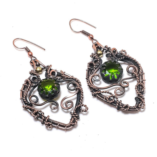 Green Peridot Gemstone Earrings