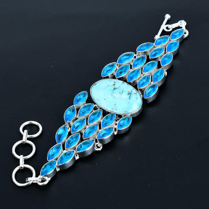 Blue Turquoise & Blue Topaz Bracelet