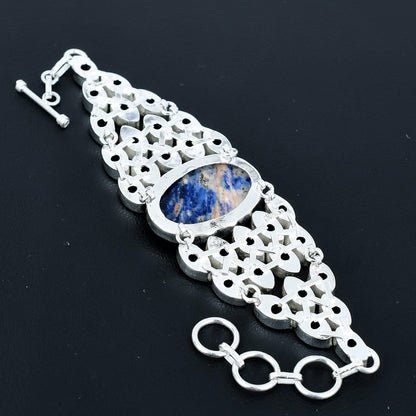 Blue Sodalite & Purple Amethyst Gemstone Bracelet