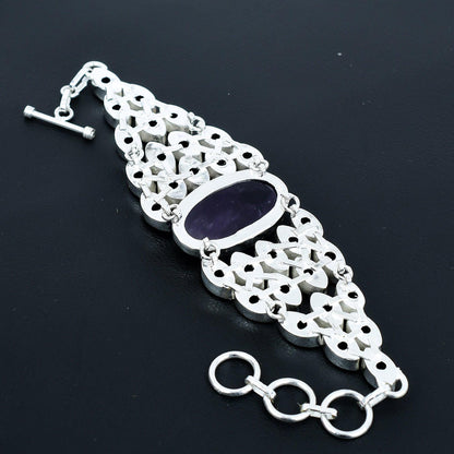 Purple Amethyst Sterling Silver Bracelet