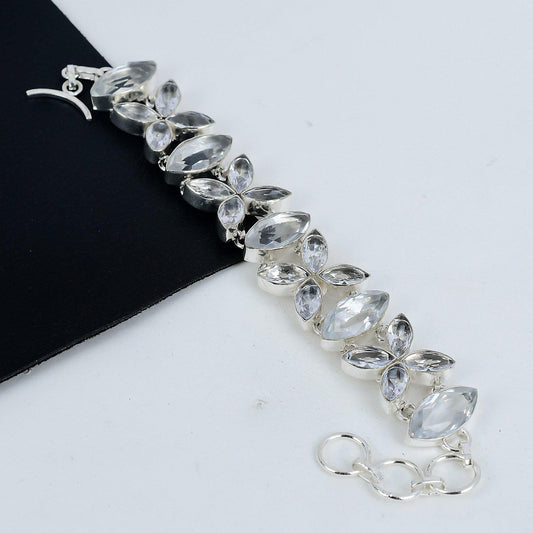 White Topaz Gemstone Bracelet