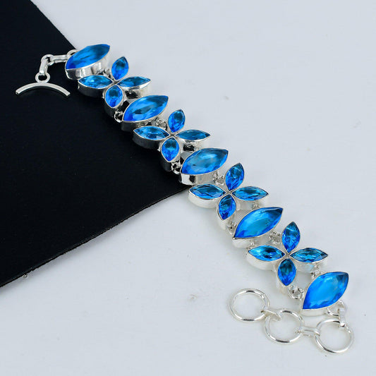 Swiss Blue Topaz Gemstone Bracelet
