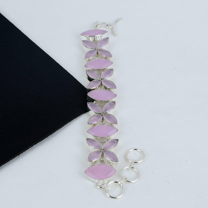Pink Chalcedony Gemstone Bracelet