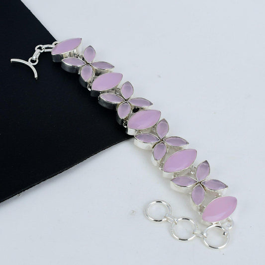 Pink Chalcedony Gemstone Bracelet