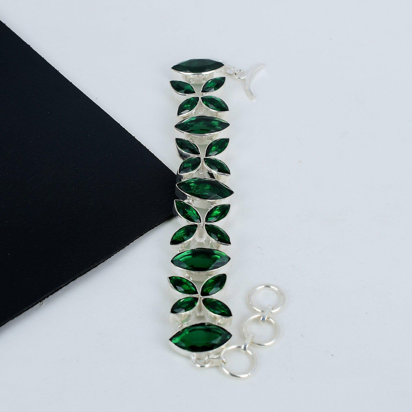 Green Tourmaline Sterling Silver Bracelet