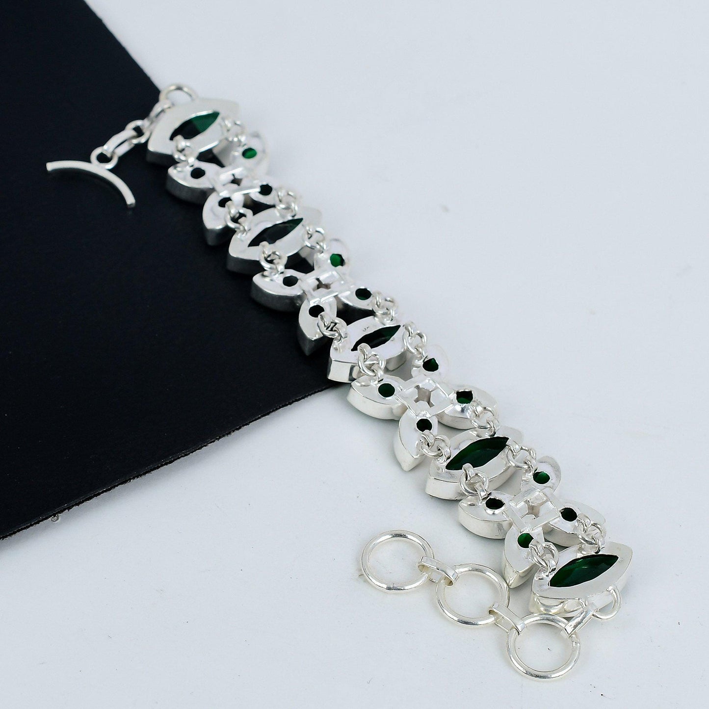 Green Tourmaline Sterling Silver Bracelet