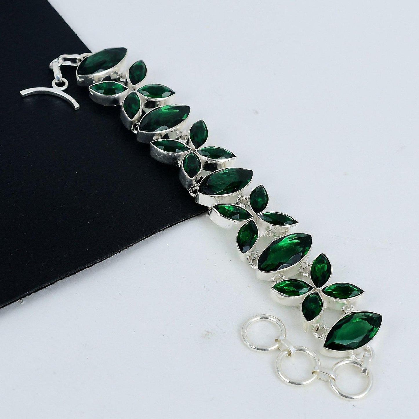 Green Tourmaline Sterling Silver Bracelet