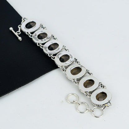 Brown Smoky Topaz Sterling Silver Bracelet