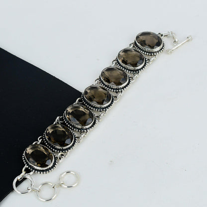 Brown Smoky Topaz Sterling Silver Bracelet