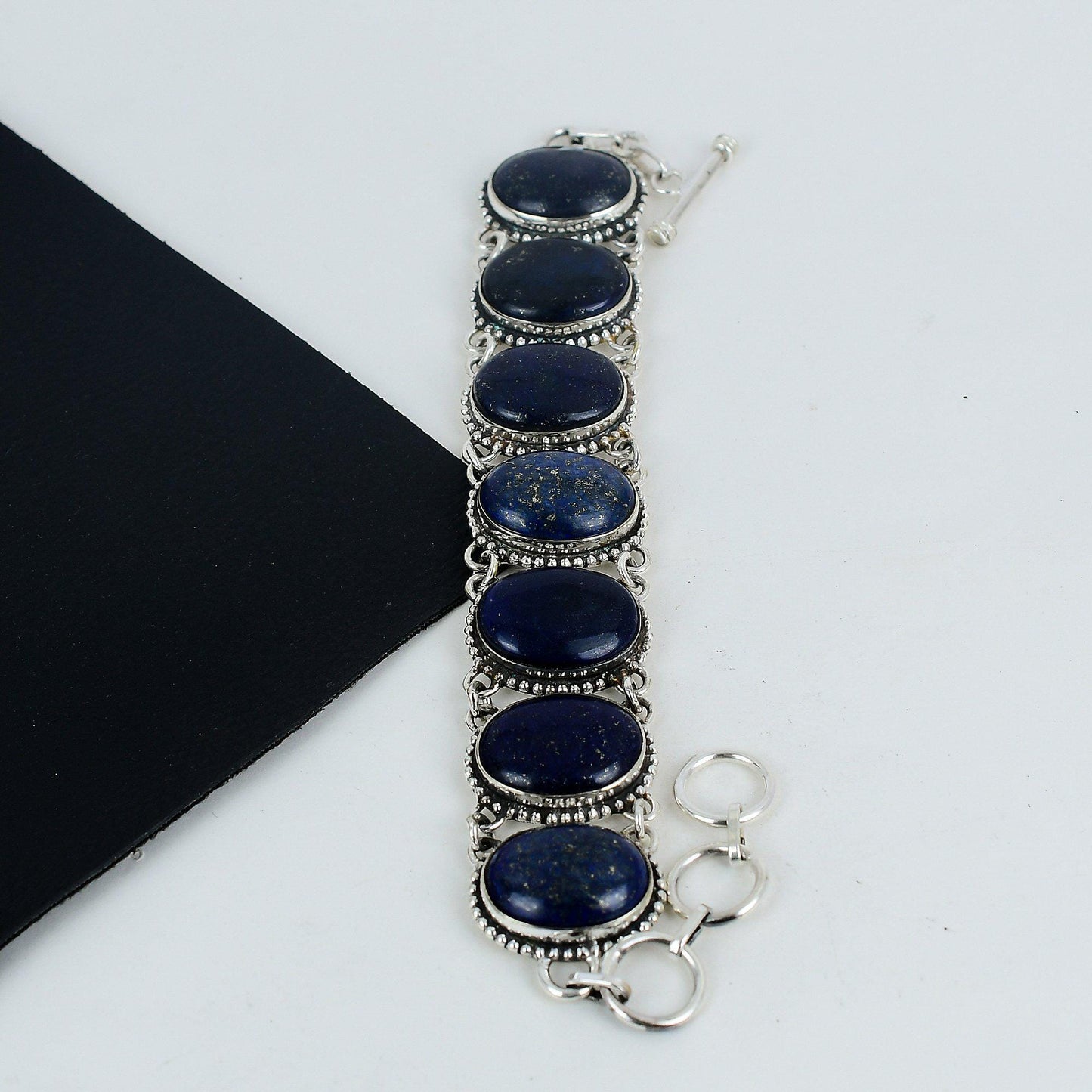 Blue Lapis Lazuli Sterling Silver Bracelet