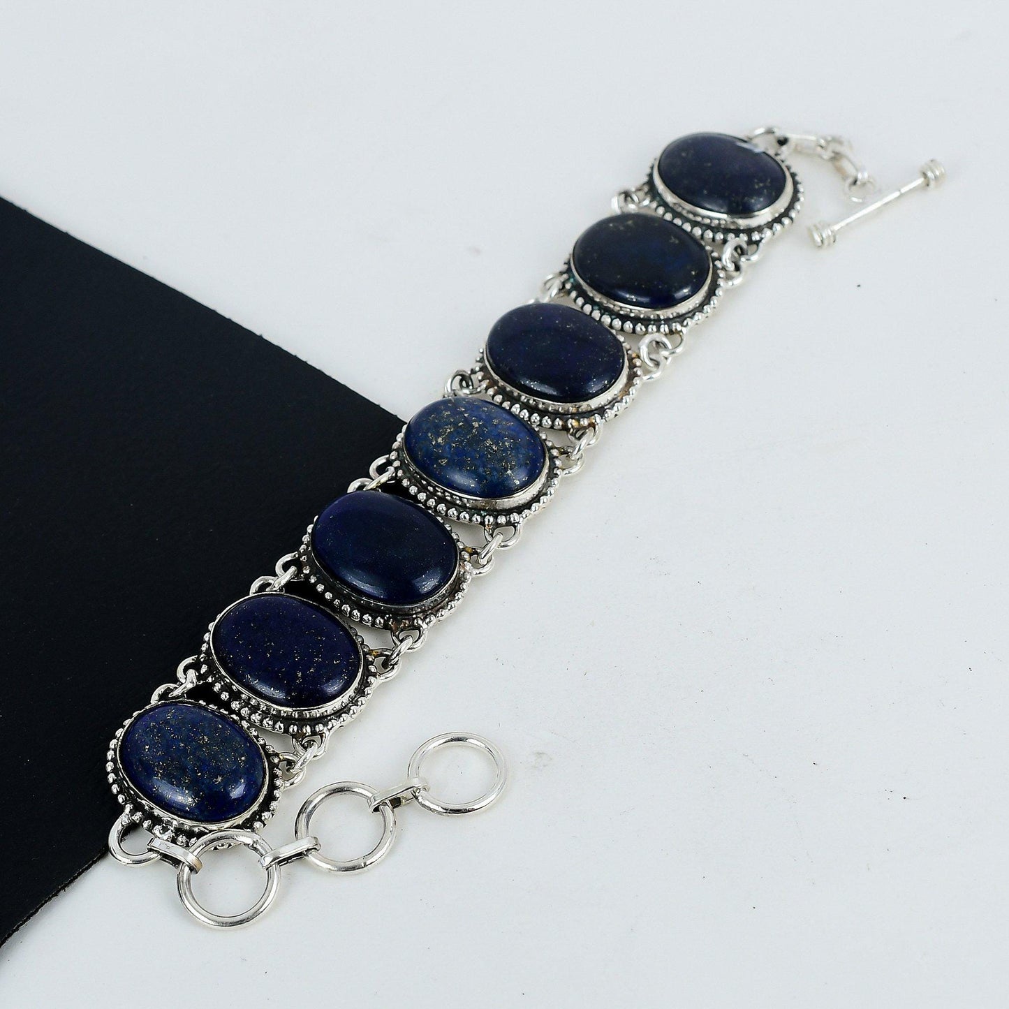 Blue Lapis Lazuli Sterling Silver Bracelet