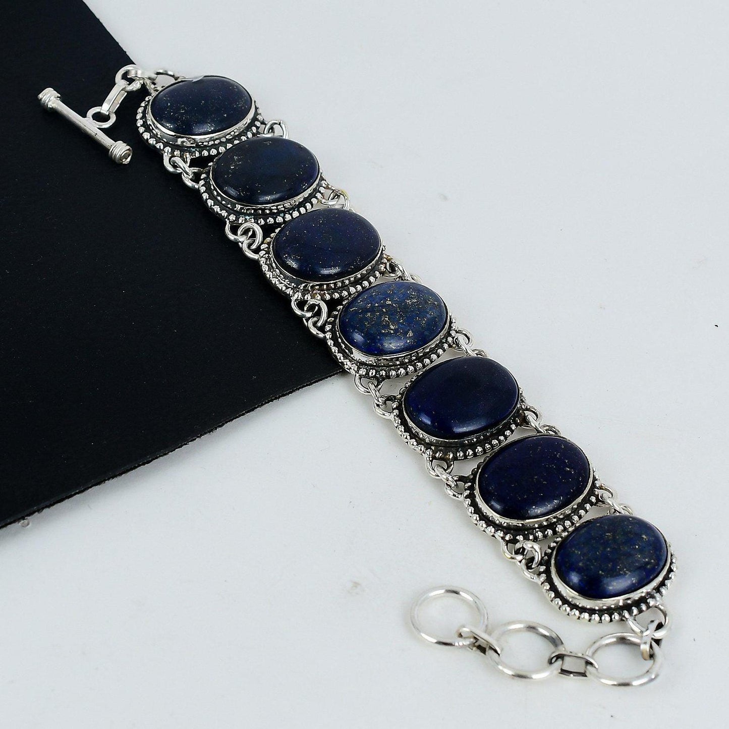 Blue Lapis Lazuli Sterling Silver Bracelet