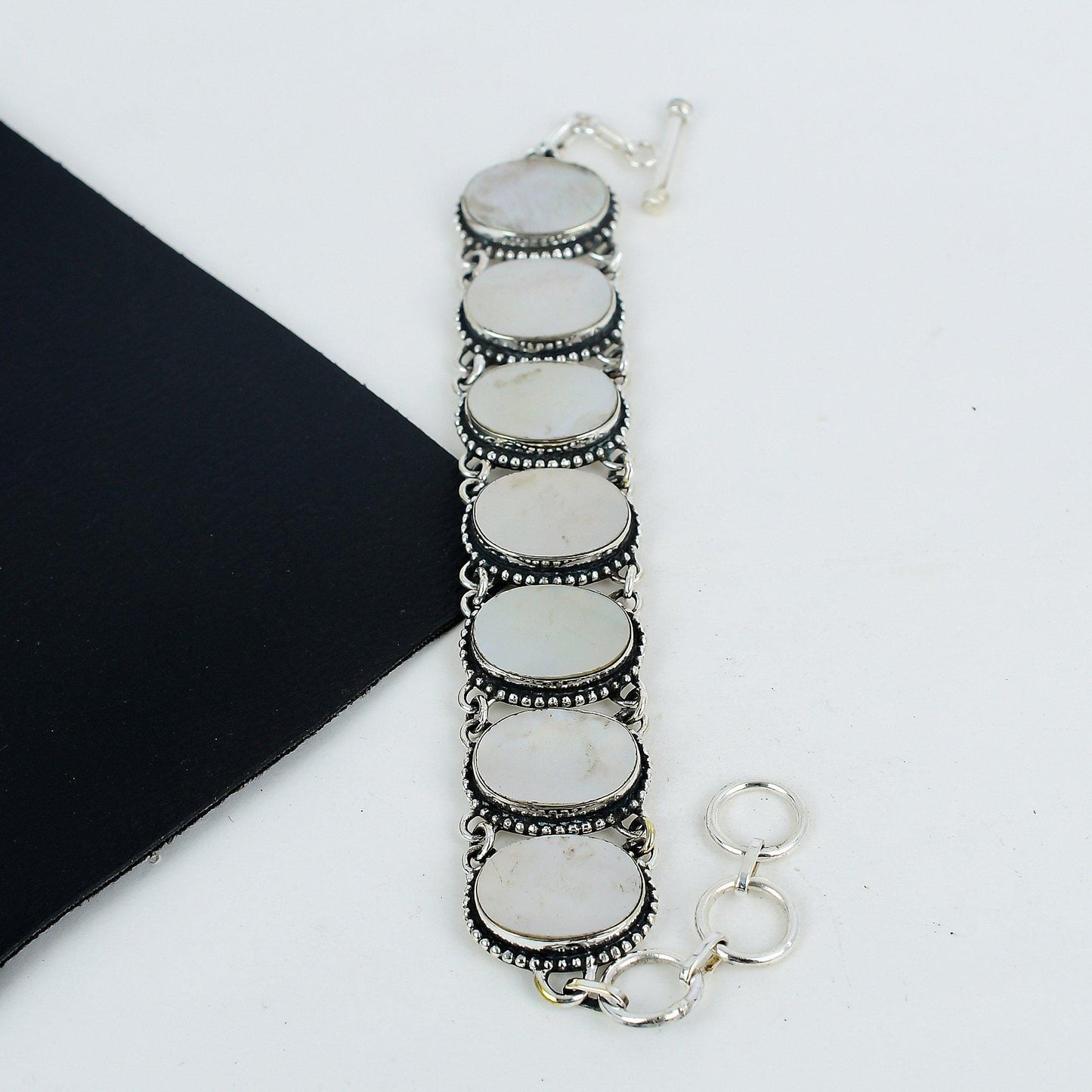 White Mother of Pearl Gemstone Bracelet
