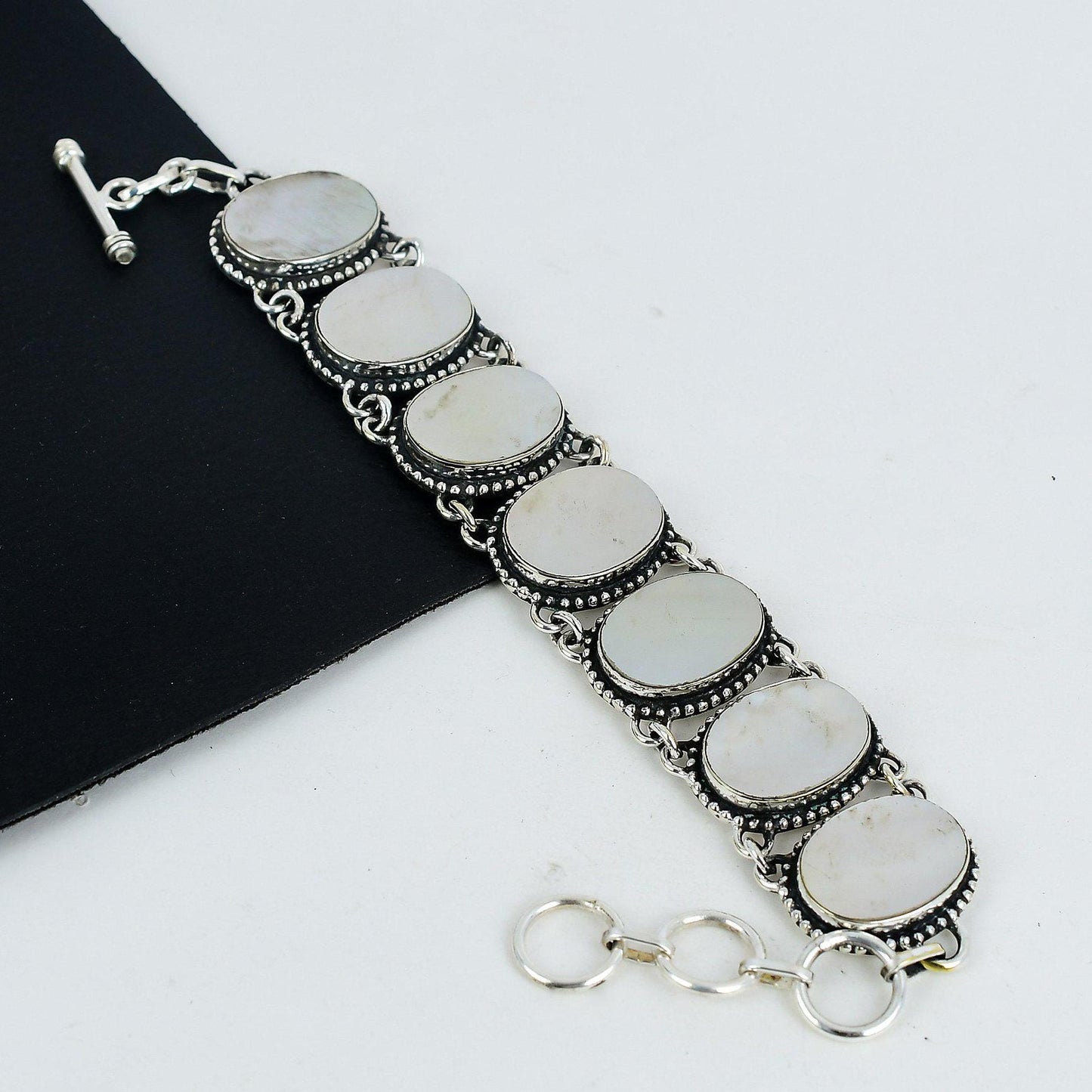 White Mother of Pearl Gemstone Bracelet