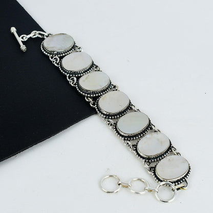 White Mother of Pearl Gemstone Bracelet