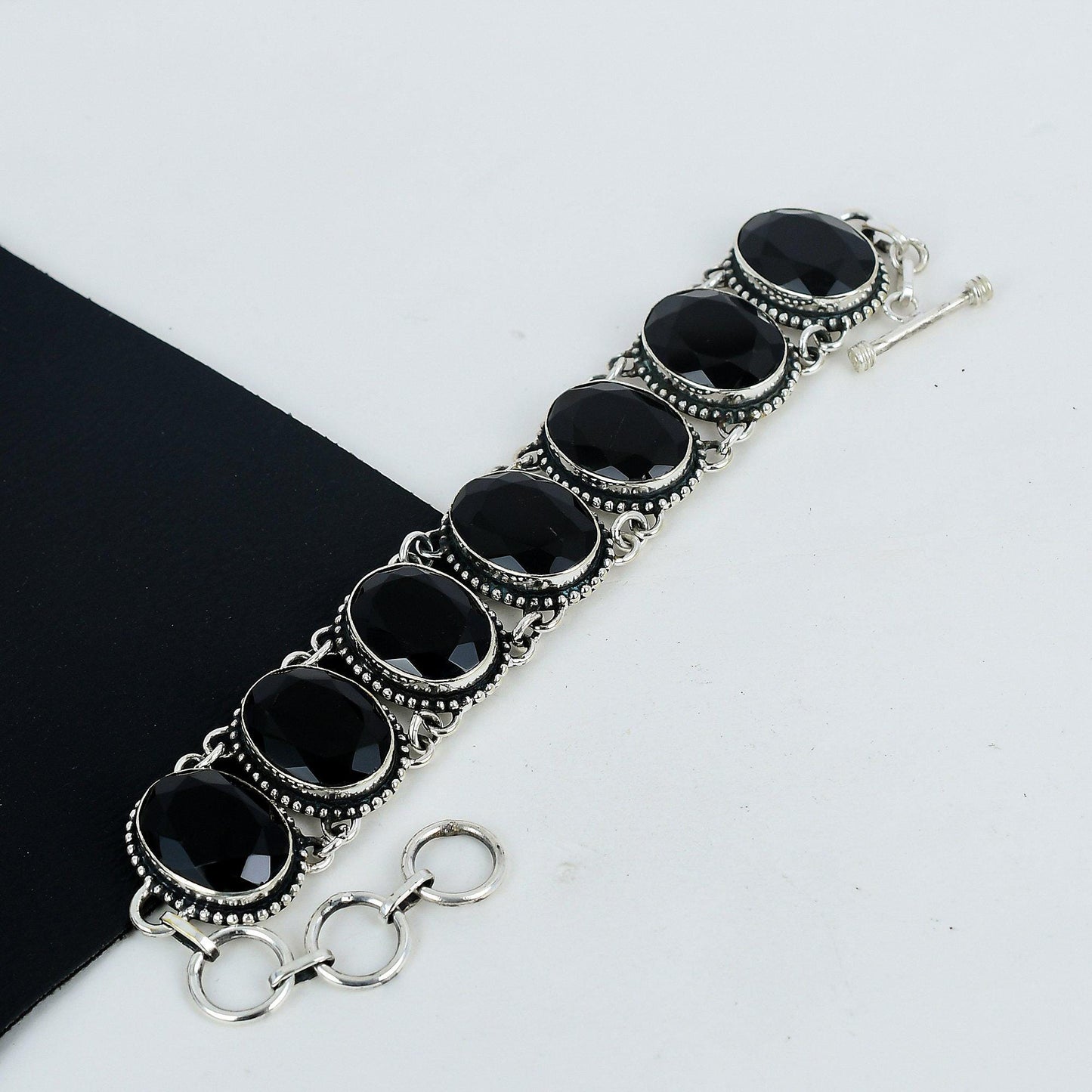 Black Spinel Sterling Silver Bracelet