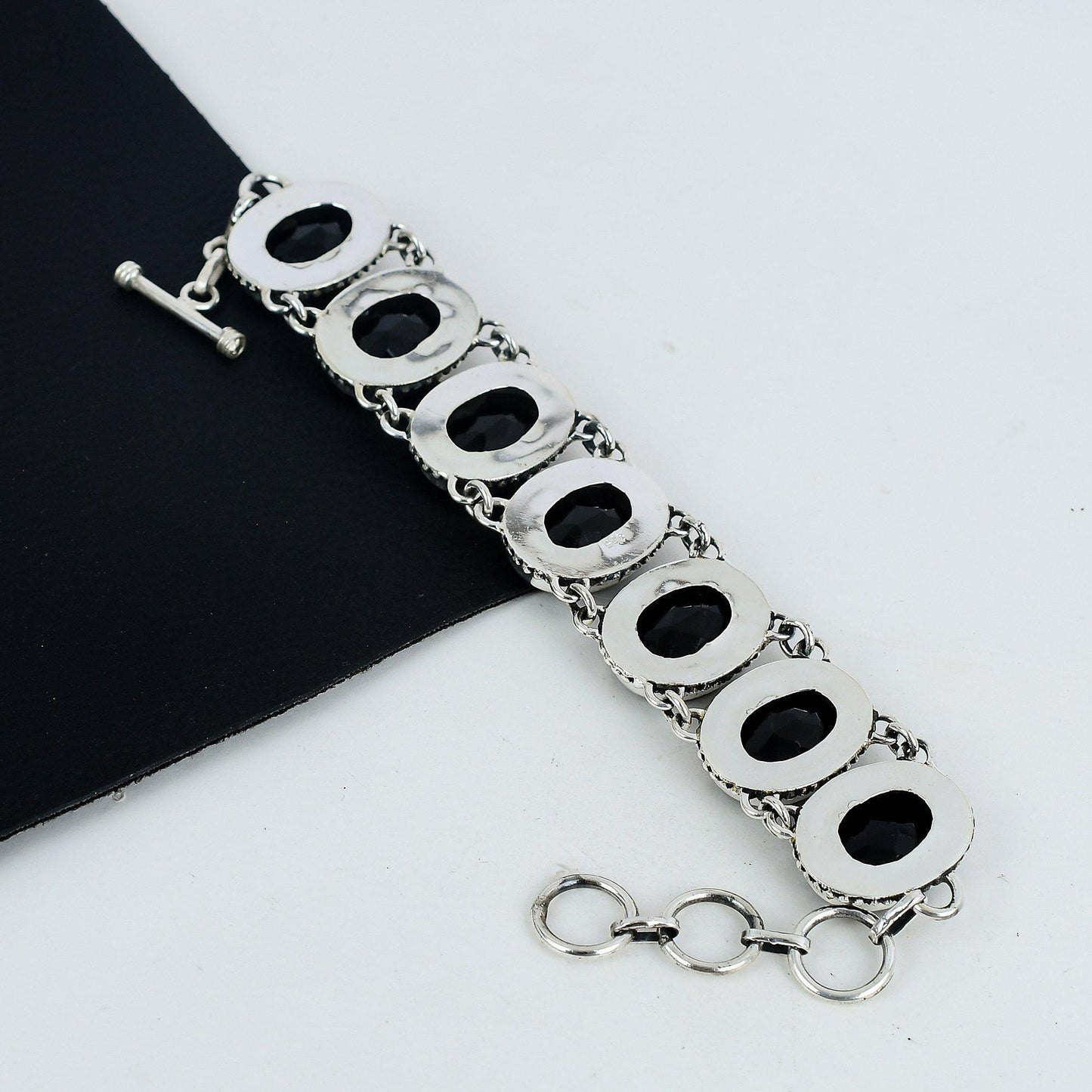 Black Spinel Sterling Silver Bracelet