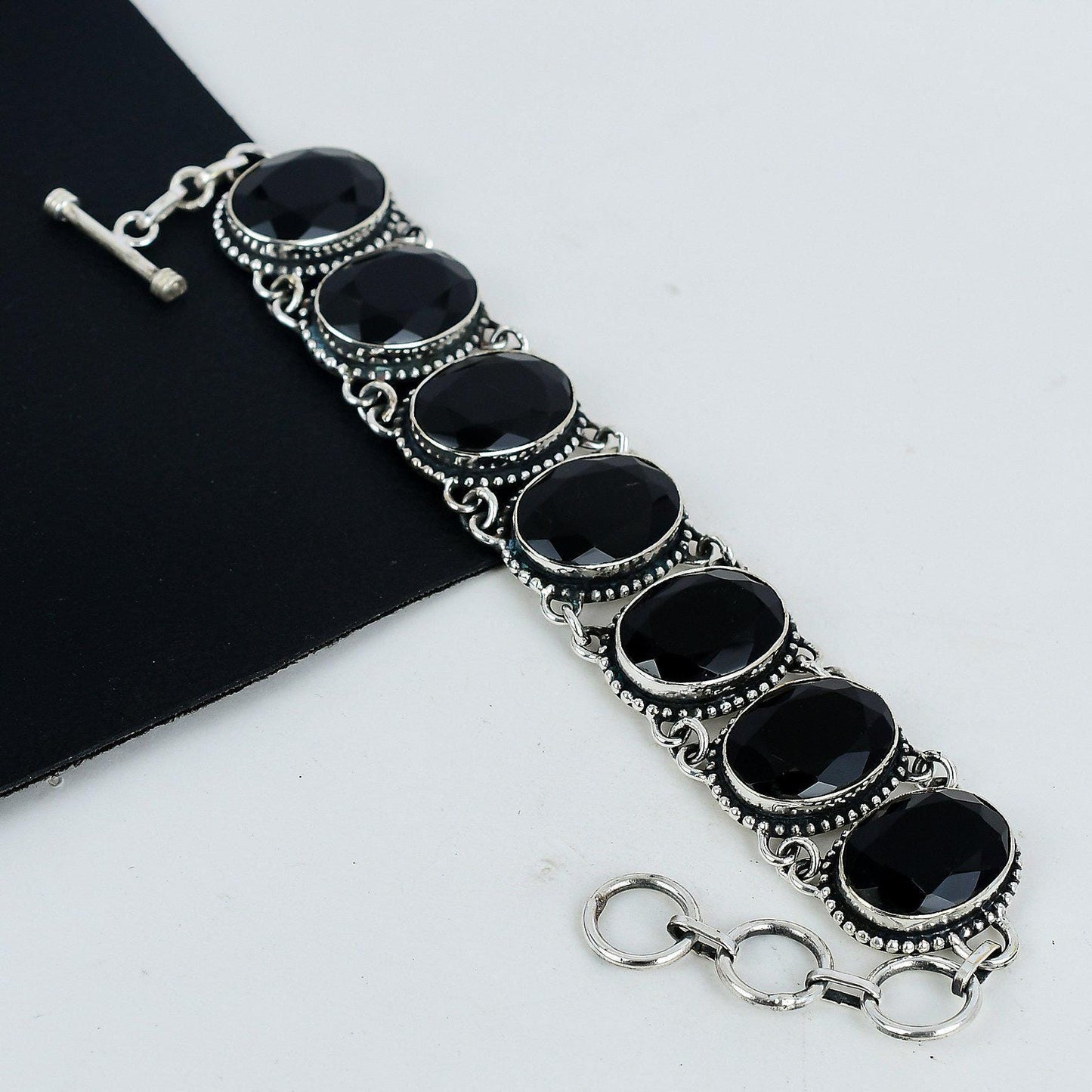 Black Spinel Sterling Silver Bracelet