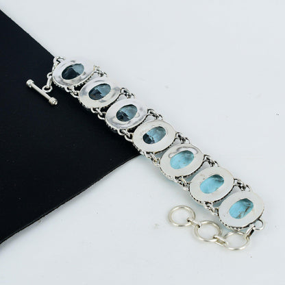 Sterling Silver Swiss Blue Topaz Bracelet