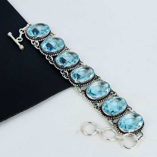 Sterling Silver Swiss Blue Topaz Bracelet