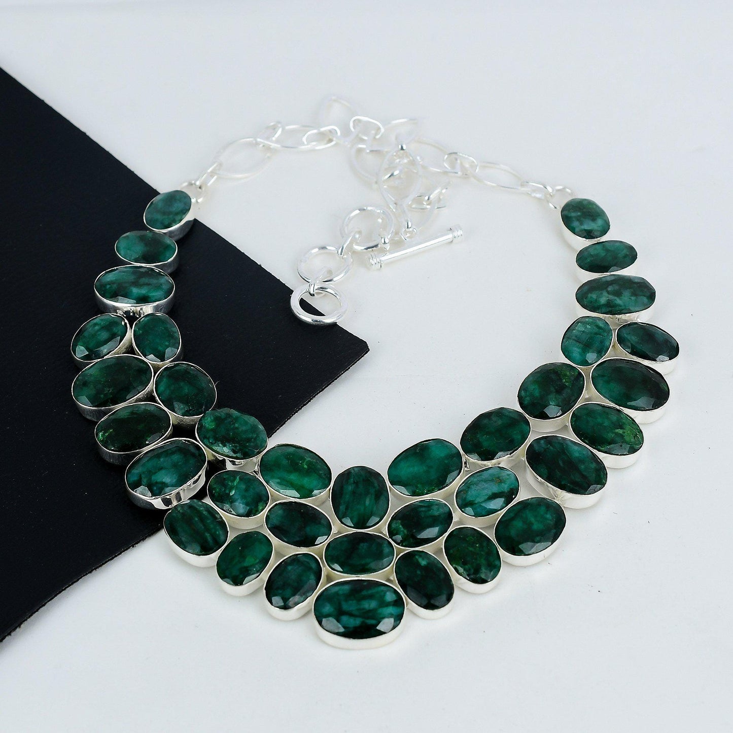 Green Emerald Gemstone Necklace