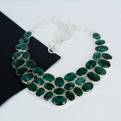 Green Emerald Gemstone Necklace