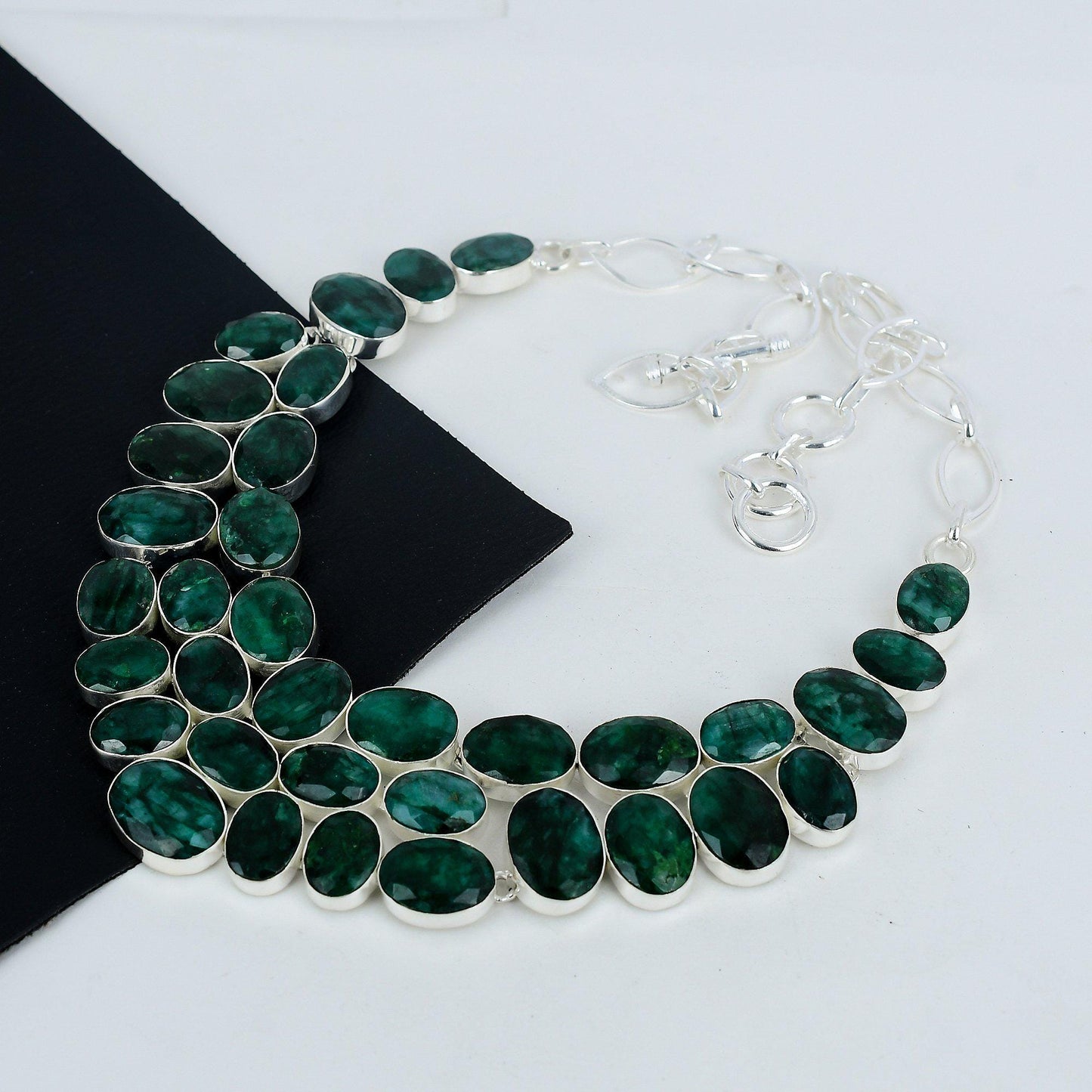 Green Emerald Gemstone Necklace