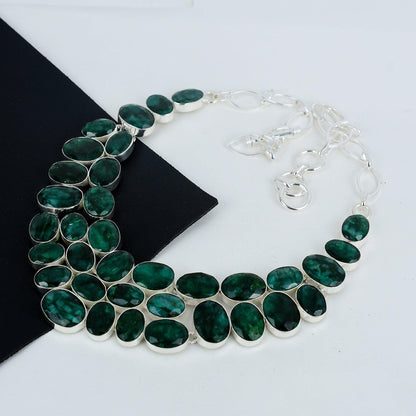 Green Emerald Gemstone Necklace