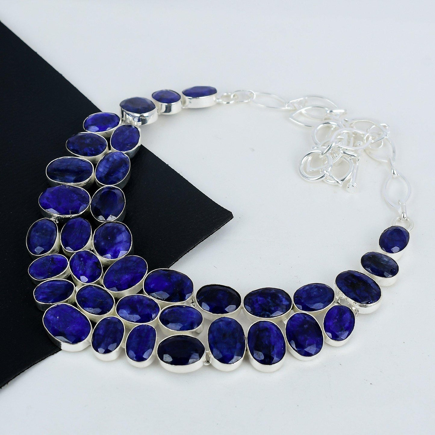 Blue Sapphire Sterling Silver Necklace