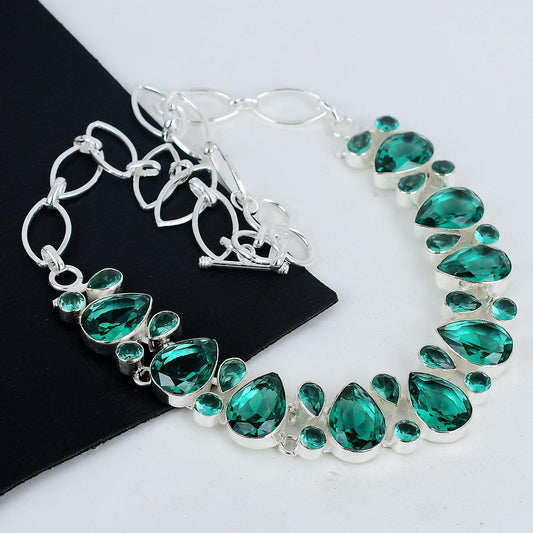 Green Apatite Sterling Silver Necklace