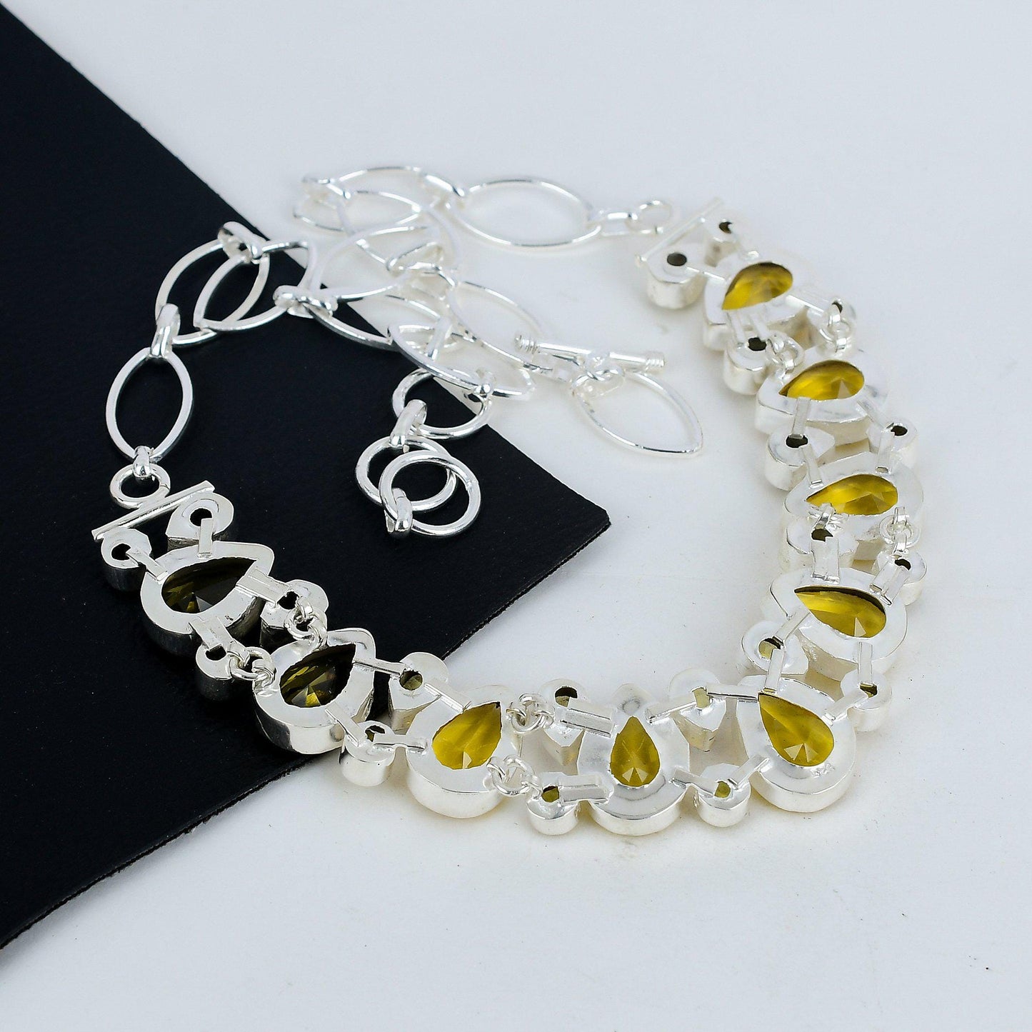 Yellow Citrine Sterling Silver Necklace